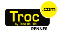 Logo noir et jaune Troc.com Rennes